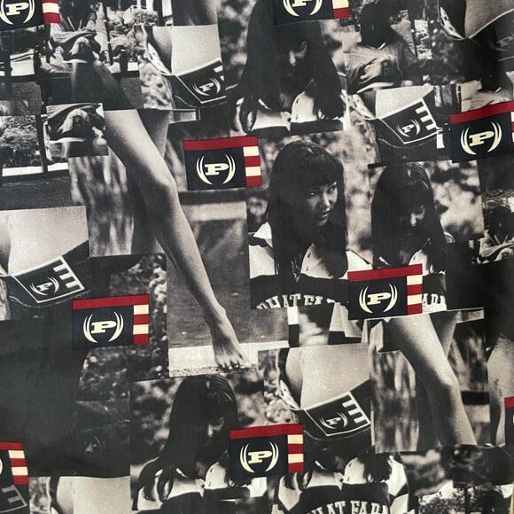 Vintage PHAT FARM Men's Kimora Lee Simmons Allover Print Shirt Black Size 2XL - Picture 14 of 15